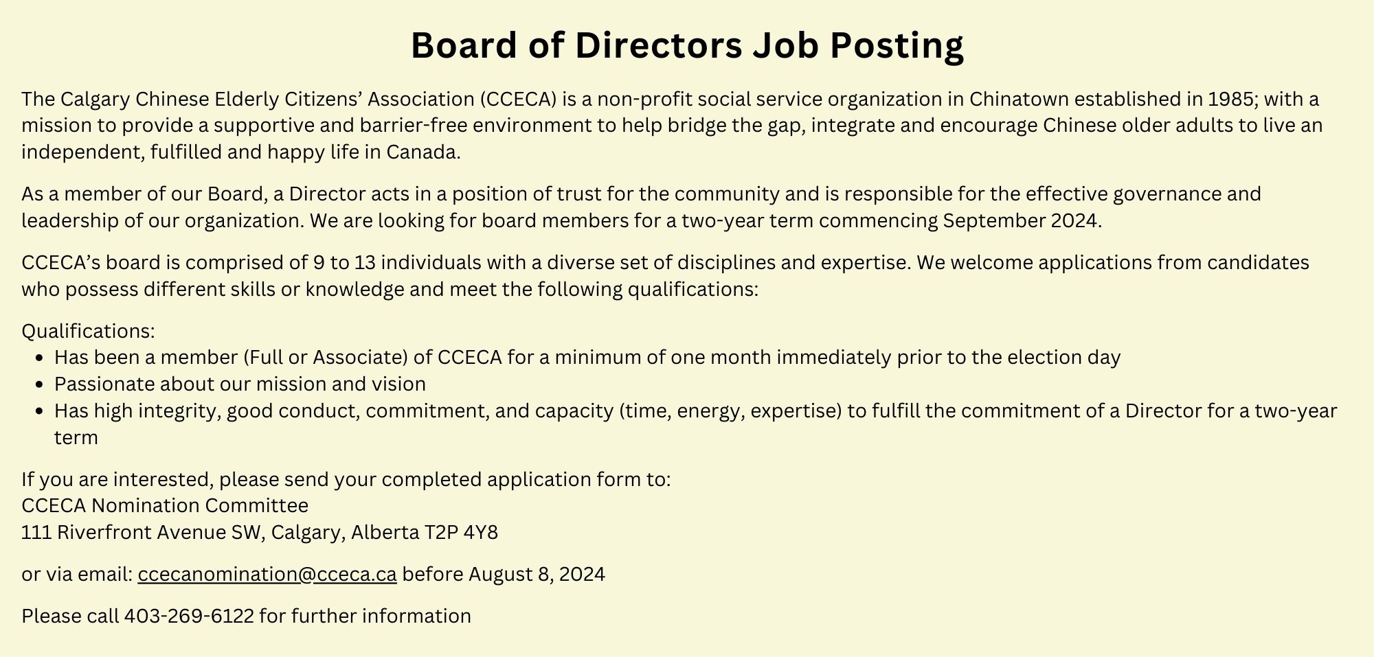 Board of Directors Job Posting 2024 - English